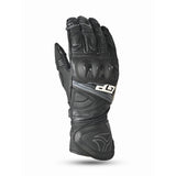 R-TECH GP Moto Couro Luvas Preto - Imagem frontal das luvas