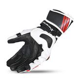 R-TECH GP RACING Black and Red Leather Gloves