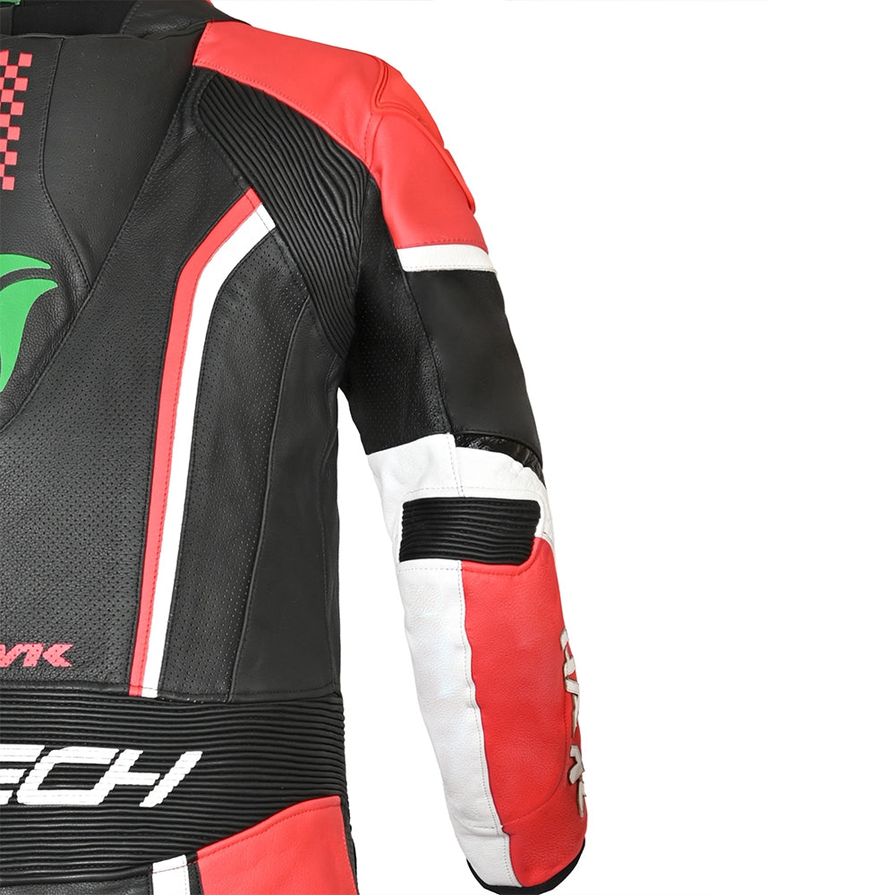 R-TECH HAWK 1 PC Moto Fatos Preto Vermelho Verde - Imagem superior direita do traje