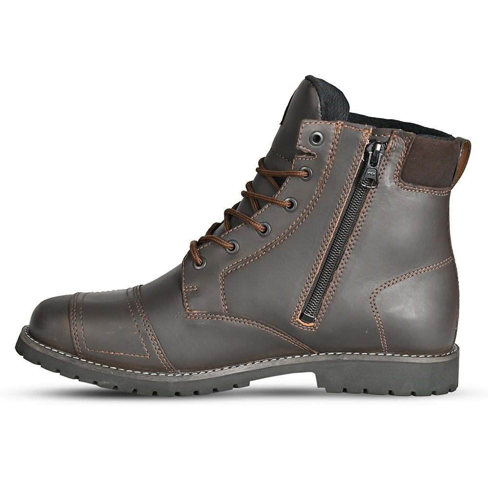 R-TECH HERITAGE WP Moto Couro Botas Marróm - Imagem do lado esquerdo de Boots