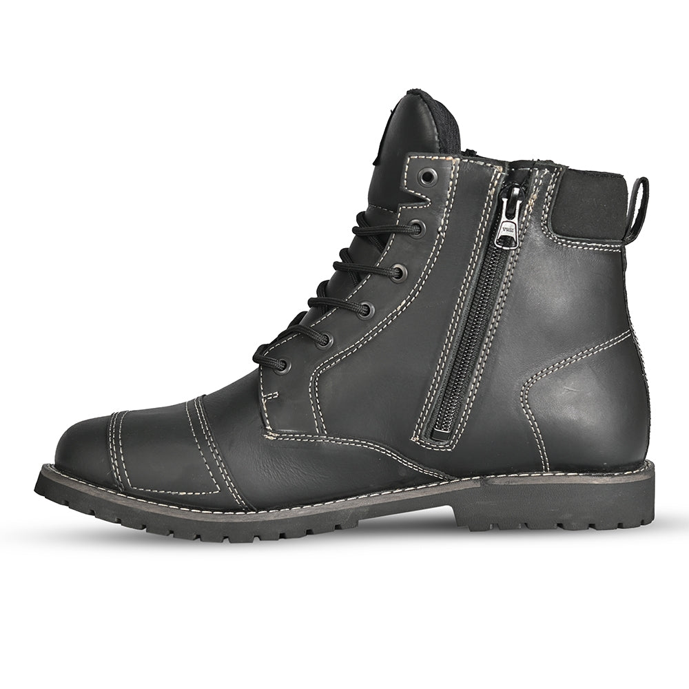 R-TECH HERITAGE WP Moto Couro Botas Preto - Imagem do lado esquerdo de Boots