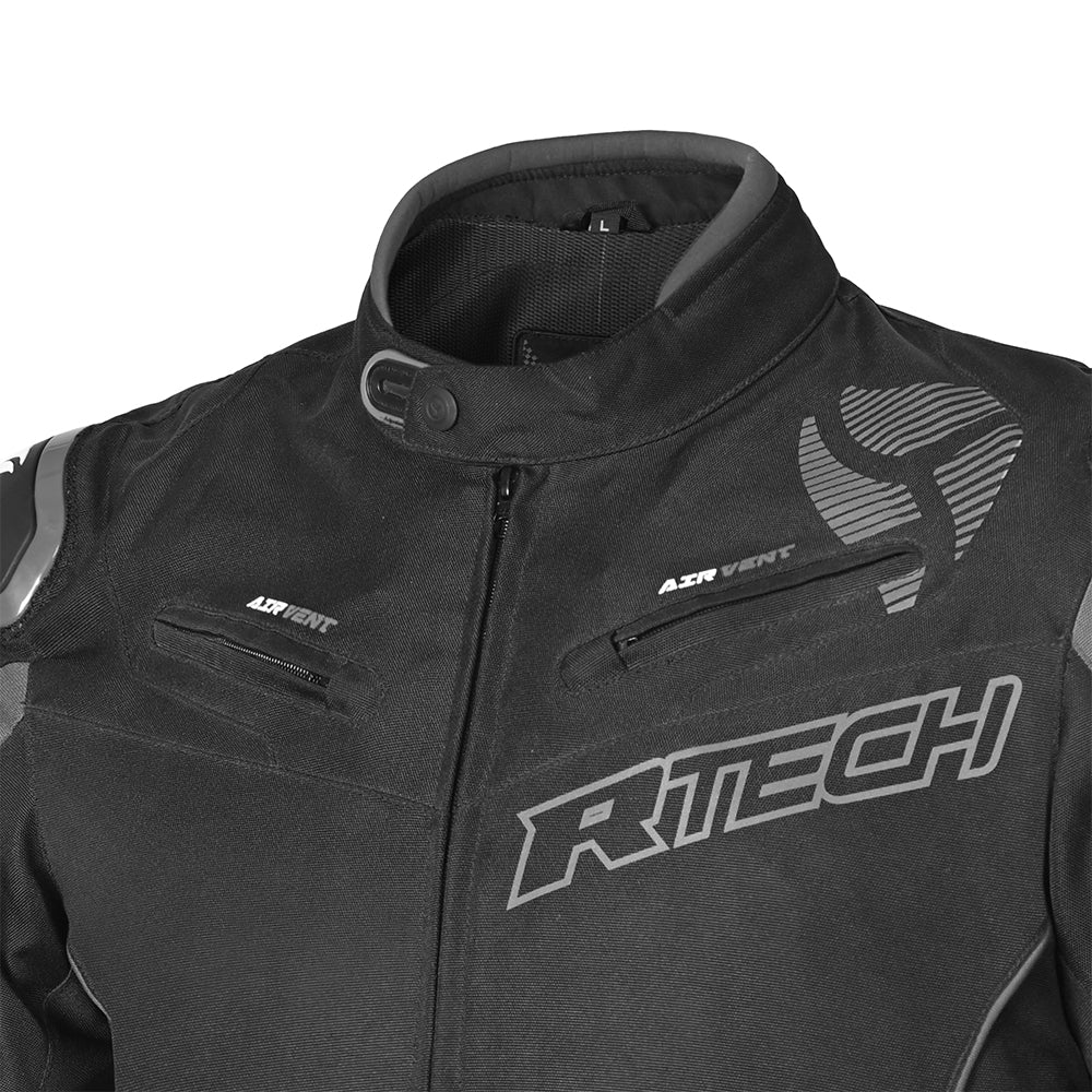 R-TECH KNIGHT RIDER Moto Curta Têxtil Casacos Preto Antracite - Imagem frontal superior da Casacos