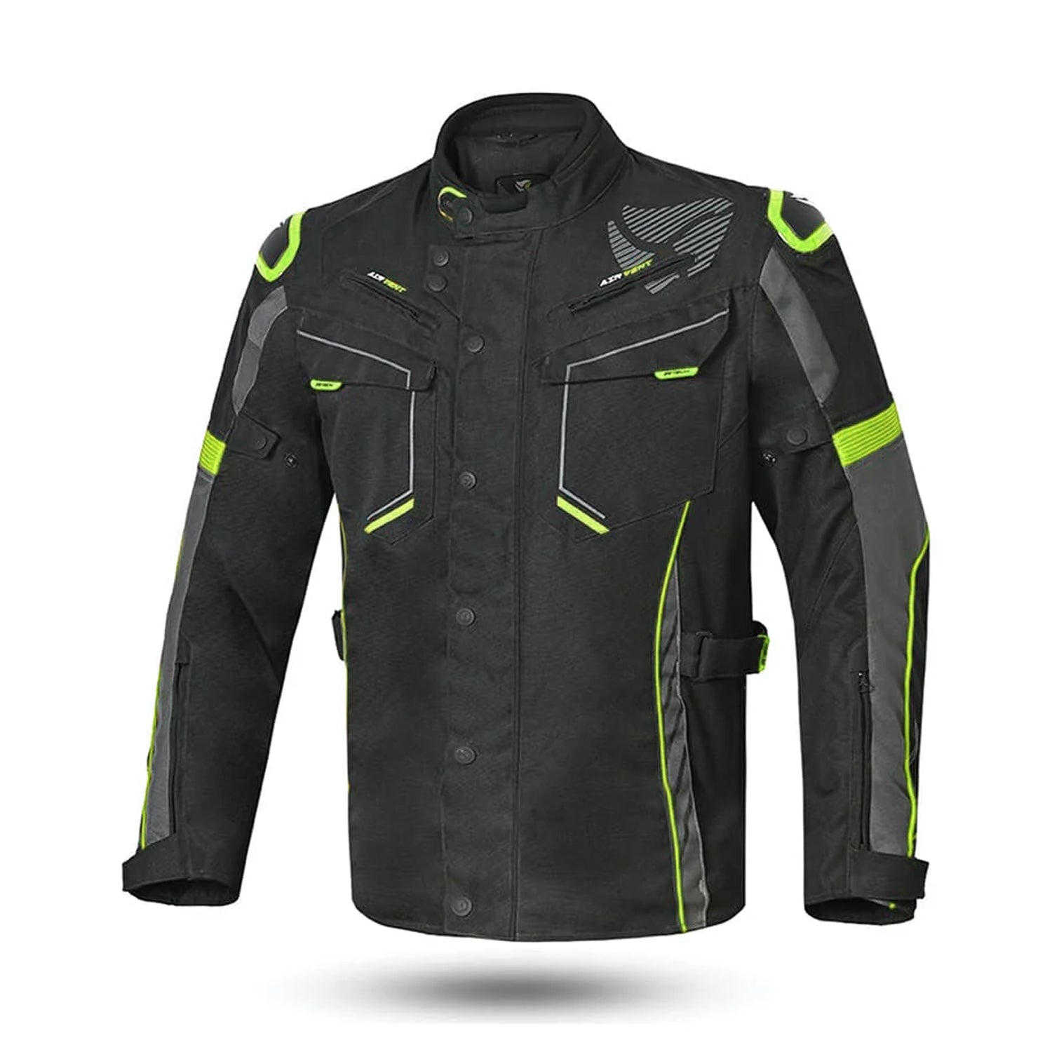 R-TECH KNIGHT RIDER Motorcycle Long Jackets Black Anthracite Yellow – 1 – Maximomoto PT