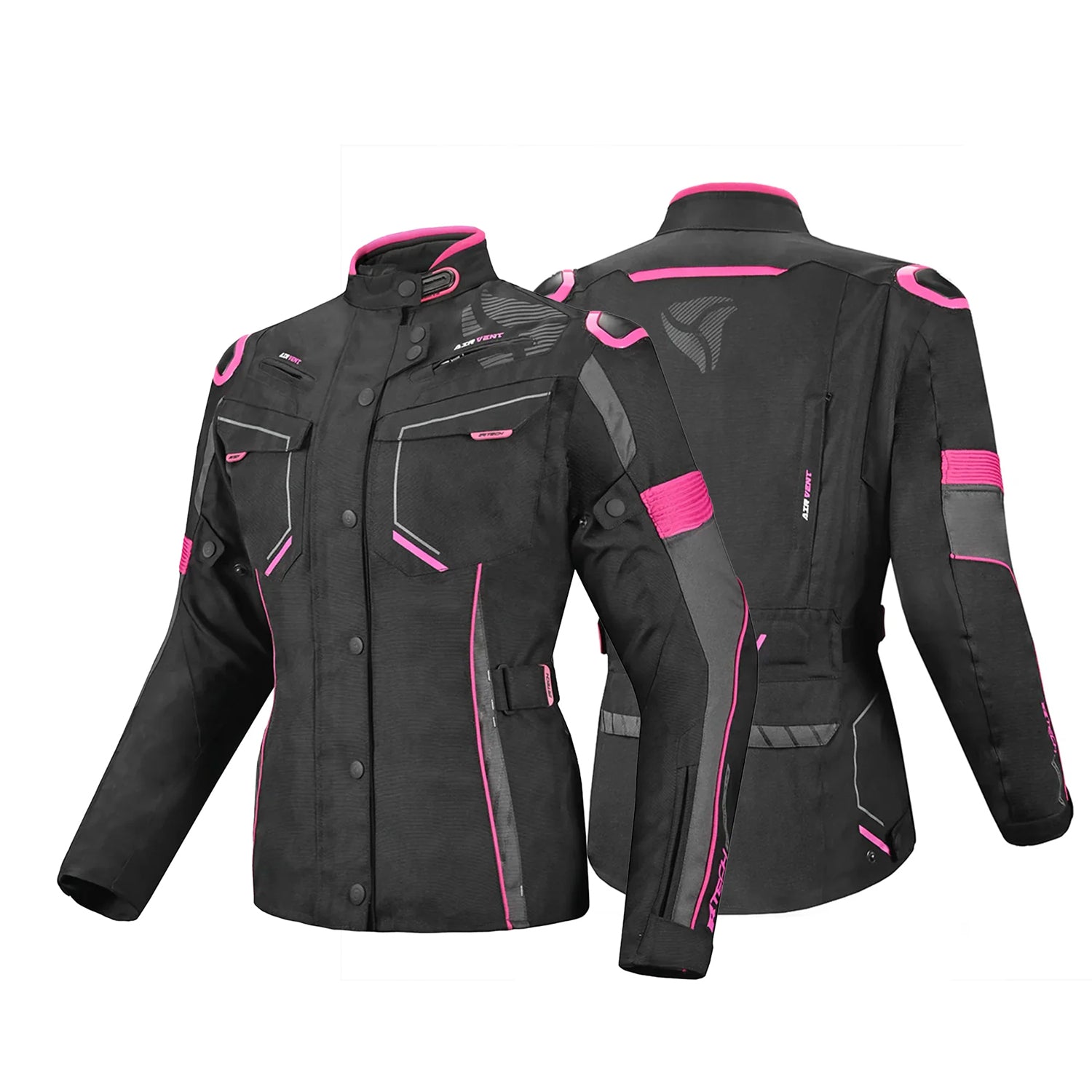 R-TECH KNIGHT RIDER Motorcycle Ladies Long Coats Fuchsia Black – 2 – Maximomoto PT