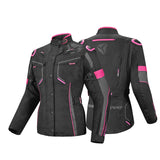 R-TECH KNIGHT RIDER Motorcycle Ladies Long Coats Fuchsia Black