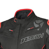 R-TECH KNIGHT RIDER Moto Textil Casacos Preto Antracite Vermelho - Imagem frontal superior da Casacos