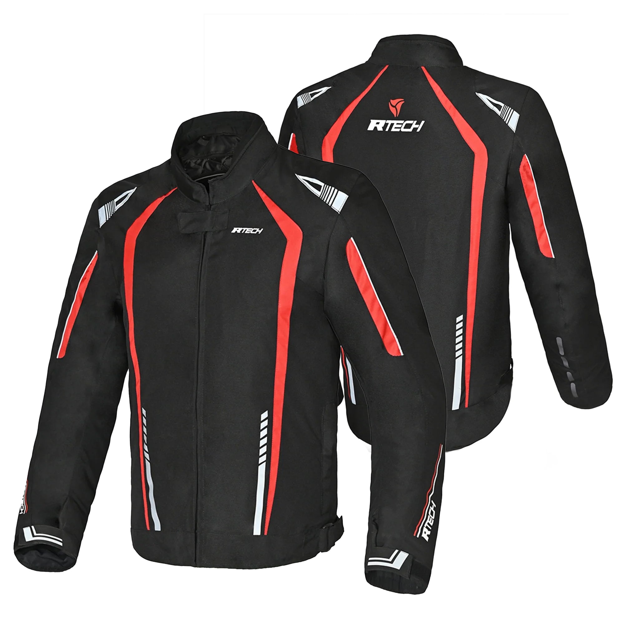 R-TECH MARSHAL Moto Casaco Preto Vermelho - Imagem dupla de Casacos