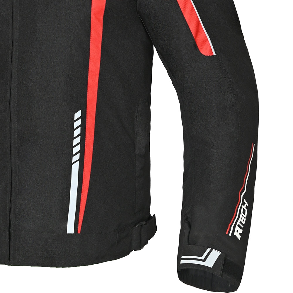 R-TECH MARSHAL Moto Casaco Preto Vermelho - Imagem frontal esquerda da Casacos
