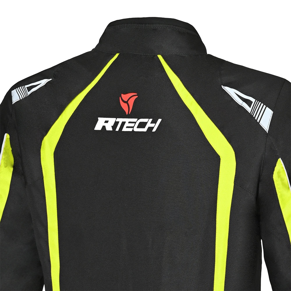 R-TECH MARSHAL Moto Casacos Preto Fluorescente Amarelo - Imagem parte superior costas Casacos