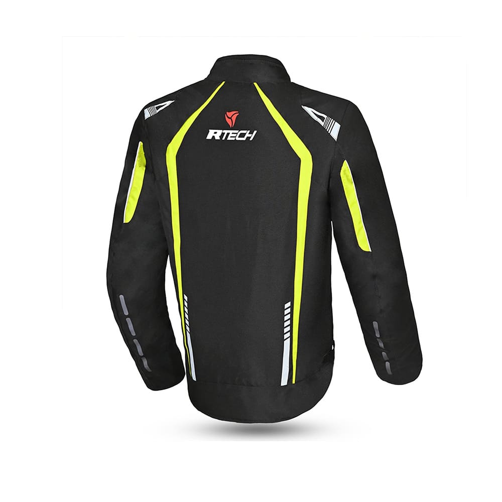 R-TECH MARSHAL Moto Casacos Preto Fluorescente Amarelo - Imagem traseira da ja Casacos