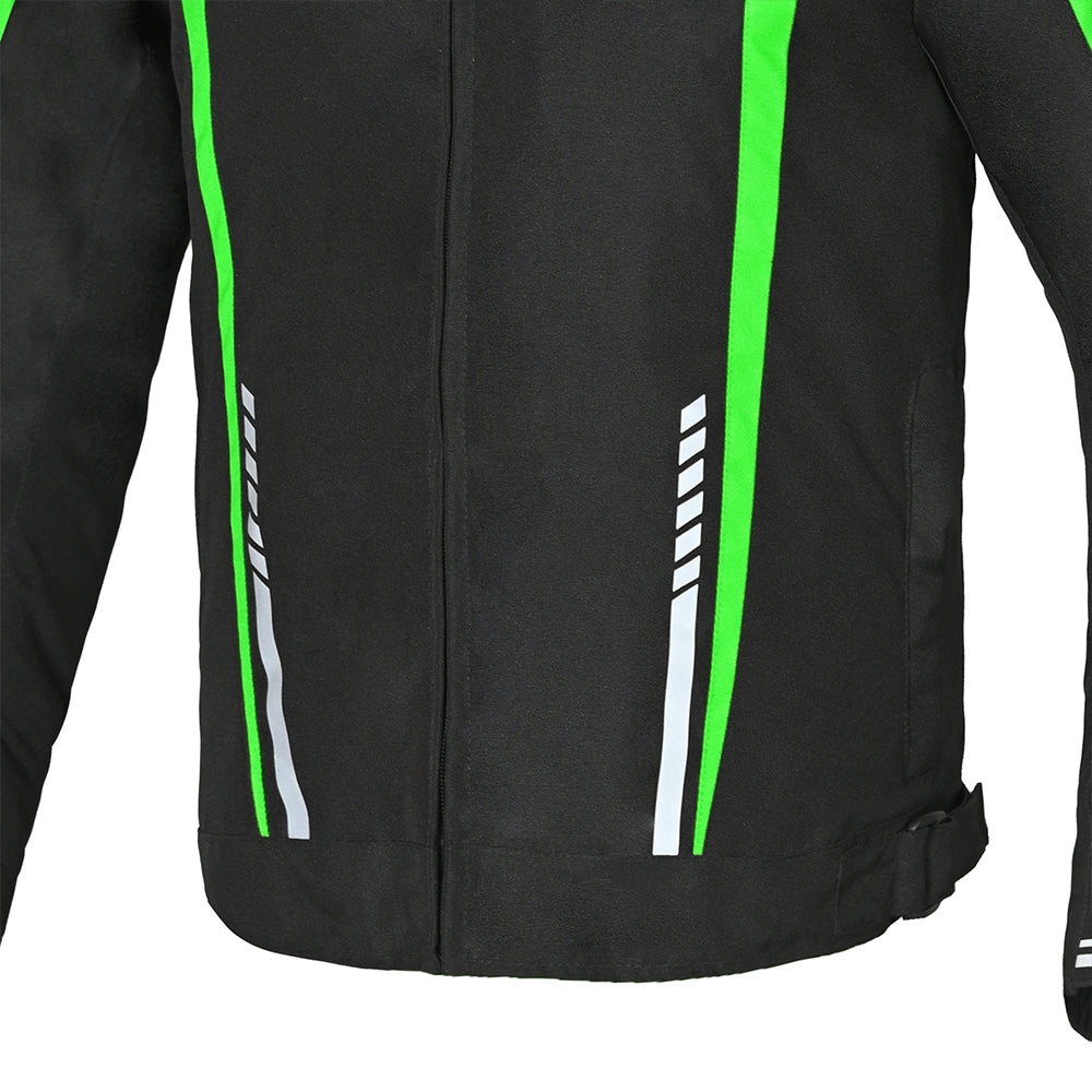 R-TECH MARSHAL Moto Casacos Preto Verde - Imagem central traseira da Casacos