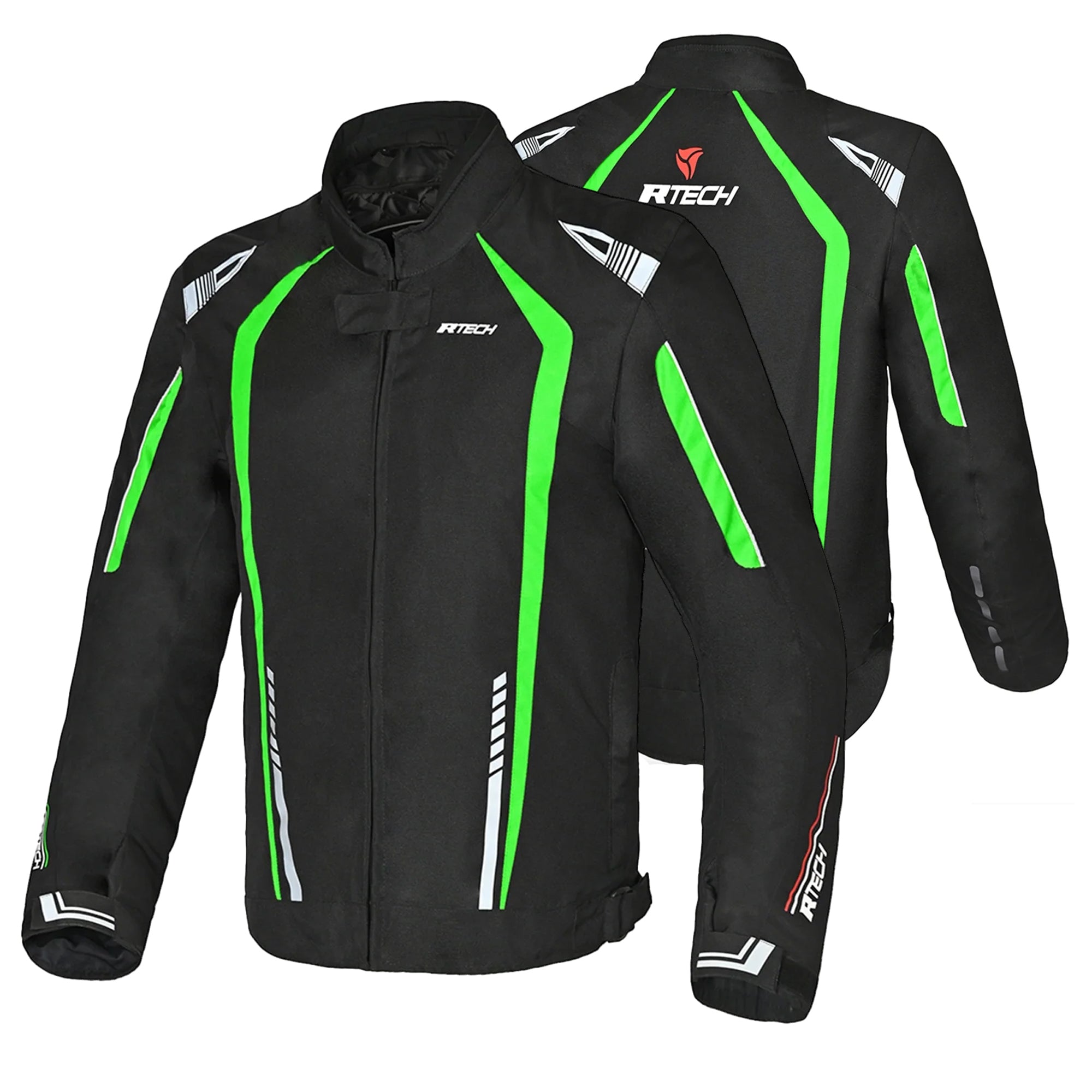 R-TECH MARSHAL Moto Casacos Preto Verde  - Imagem dupla de Casacos