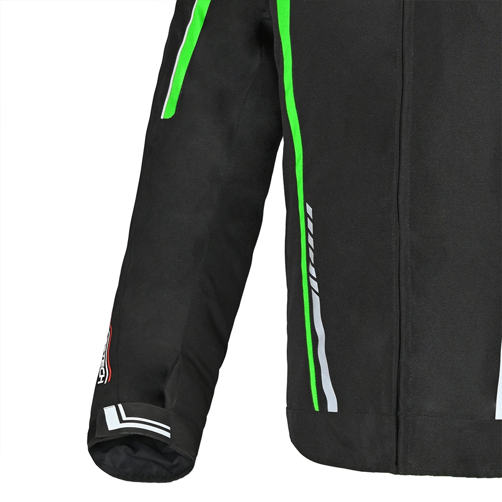 R-TECH MARSHAL Moto Casacos Preto Verde - Imagem frontal direita da Casacos