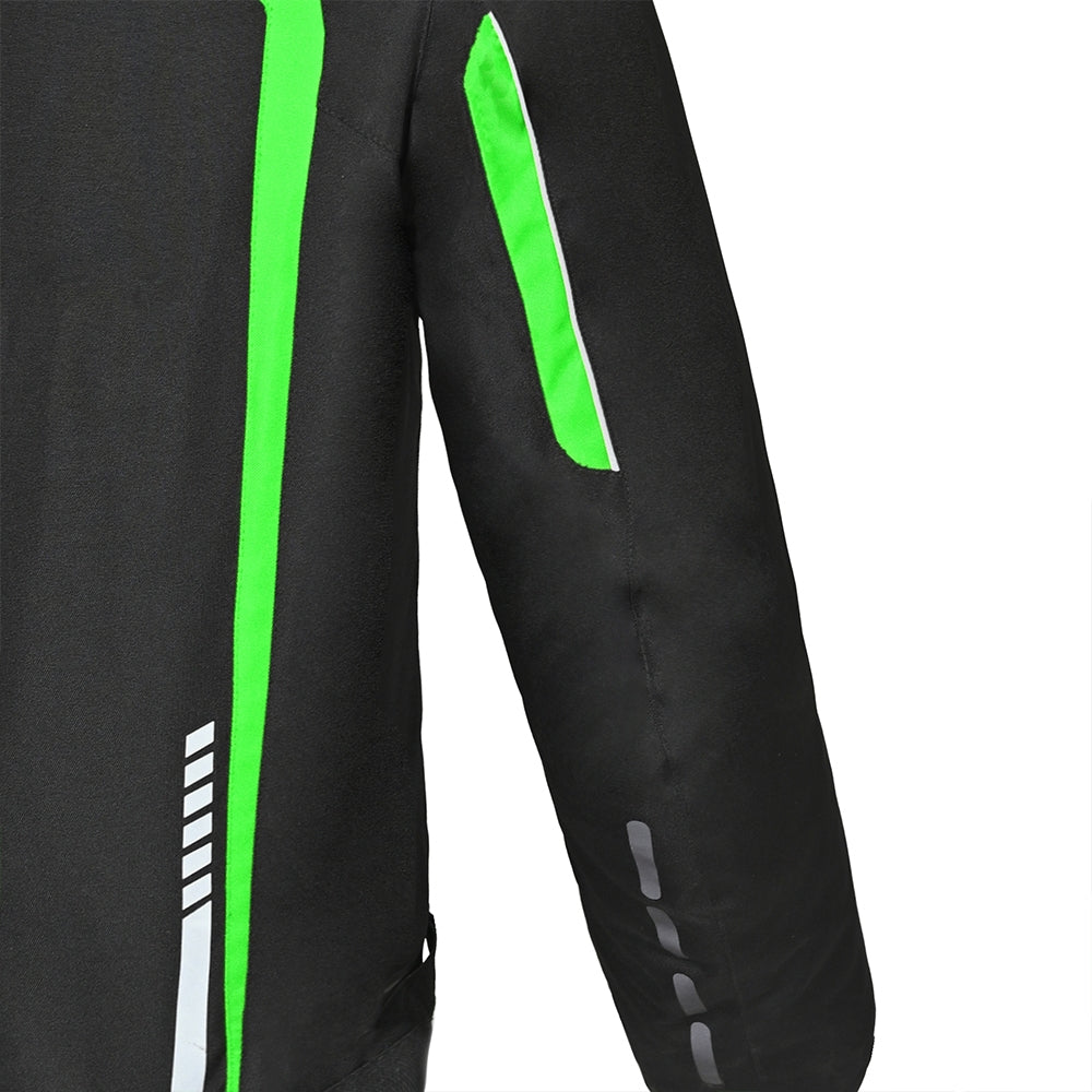 R-TECH MARSHAL Moto Casacos Preto Verde - Imagem traseira direita da Casacos