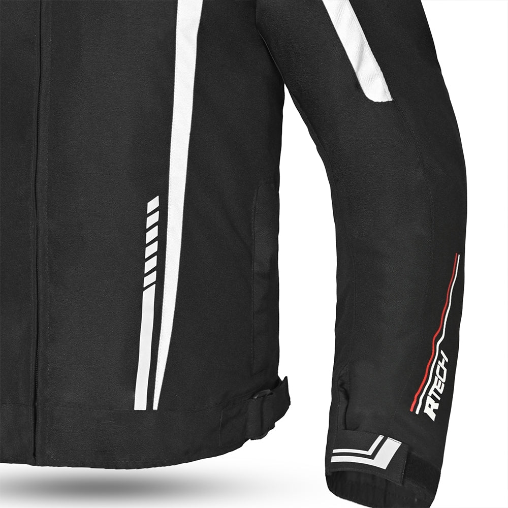 R-TECH MARSHAL Men's Motorcycle Textile Jackets, Black and White – 4 – Maximomoto PT