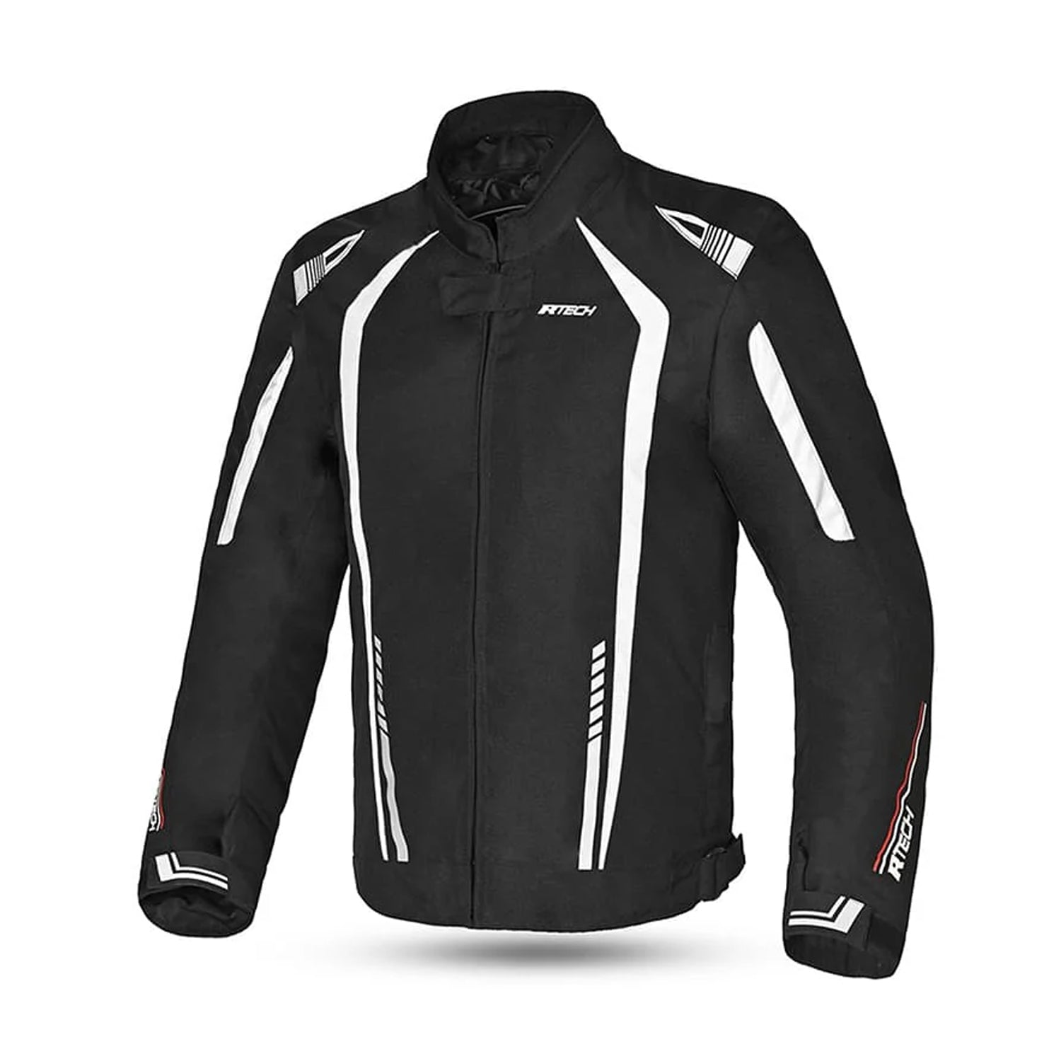 R-TECH MARSHAL Men's Motorcycle Textile Jackets, Black and White – 1 – Maximomoto PT