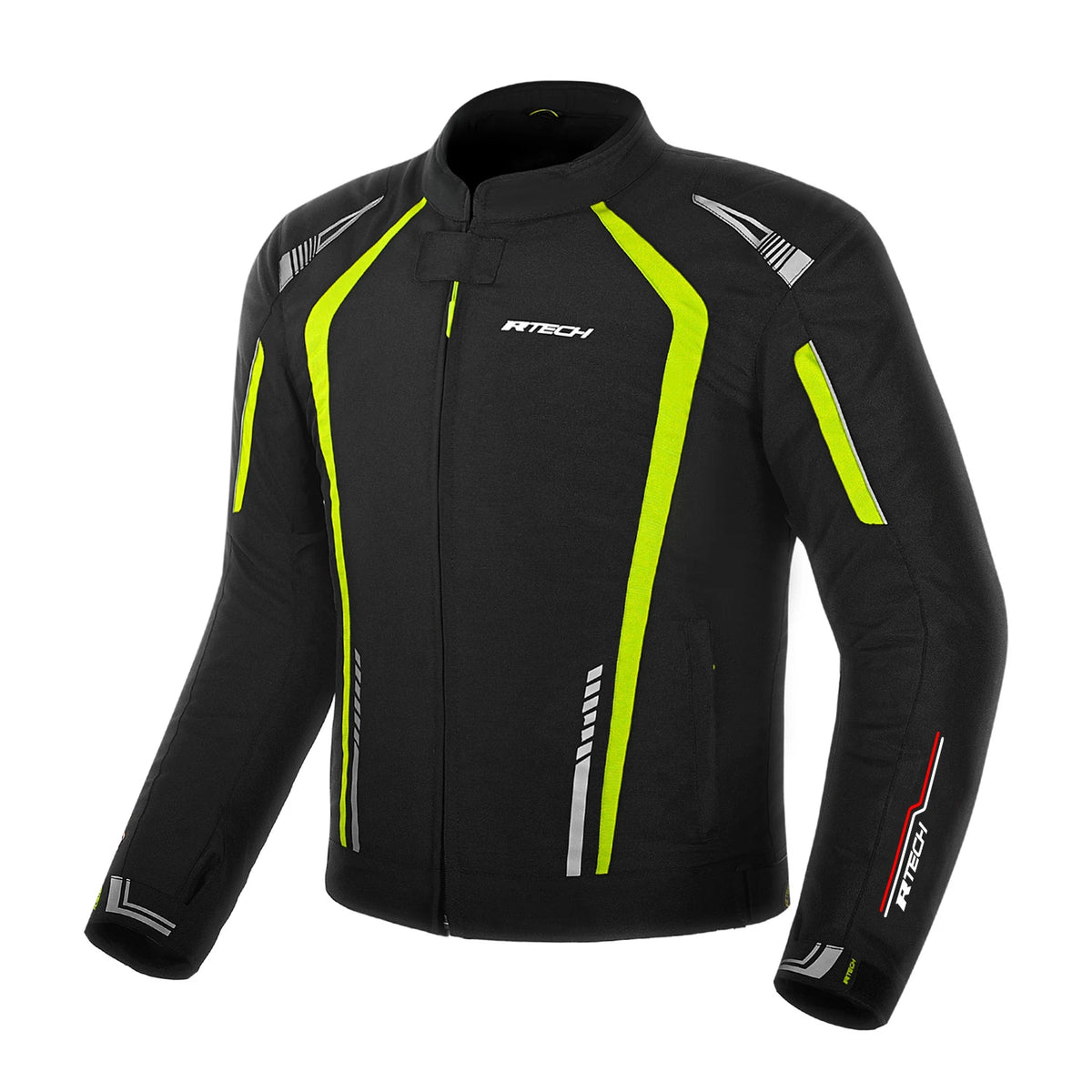 R-TECH MARSHAL Men's Motorcycle Textile Jackets Black Fluorescent Yellow
