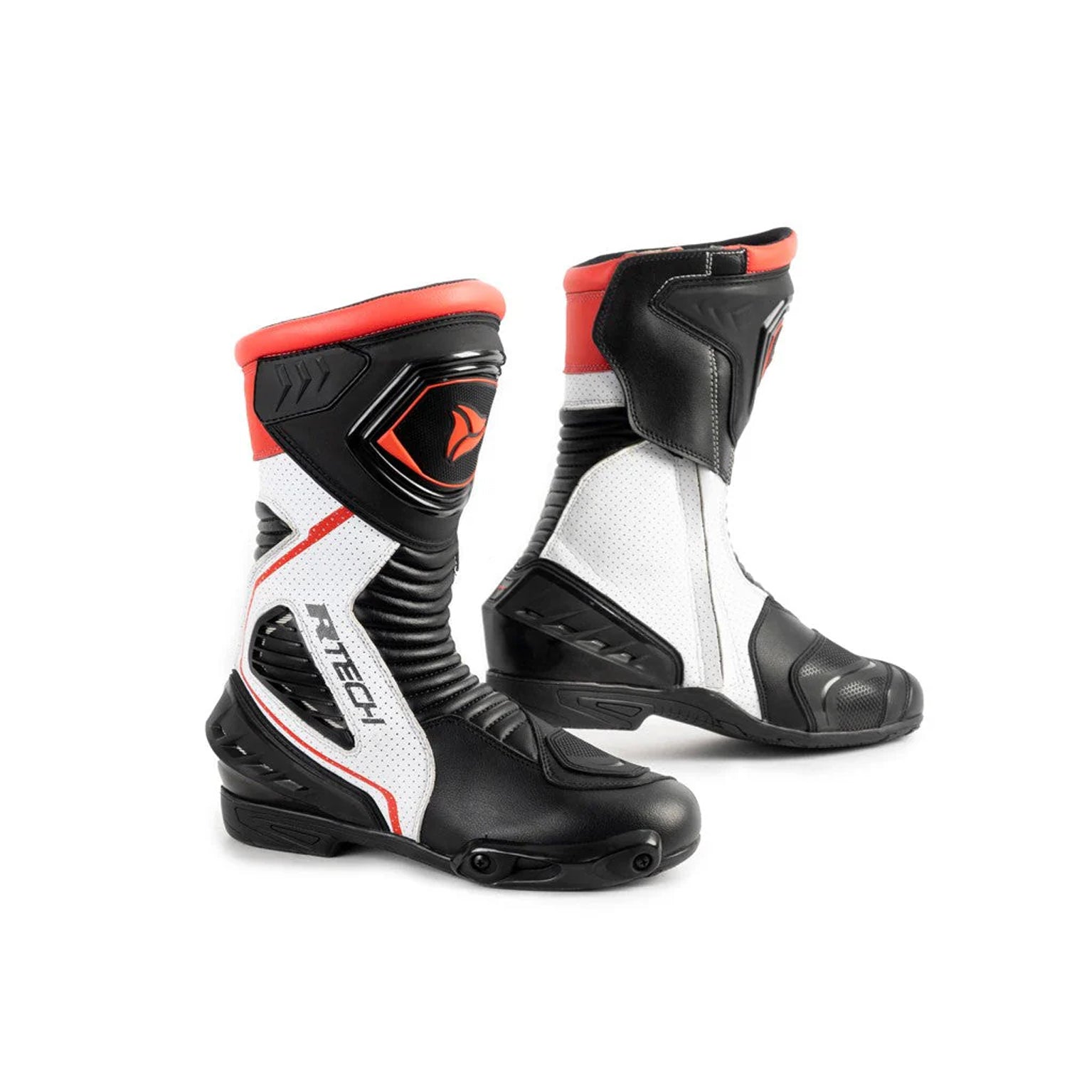 R-TECH PERFORMER Moto Couro Botas Homem Preto Vermelho Fluorescente – 1 – Maximomoto PT
