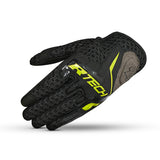 R-TECH RIDE PRO Moto Luvas Preto Amarelo - Imagem frontal das luvas