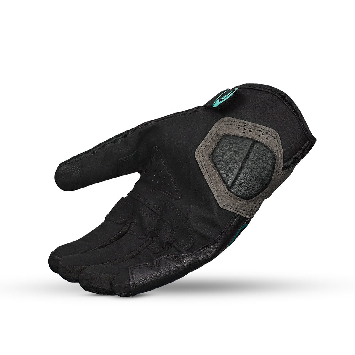R-TECH RIDE PRO Moto Luvas Senhora Preto Turquesa - Imagem do verso das luvas