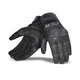R-TECH ROCCO Luvas De Moto Couro Preto Vermelho