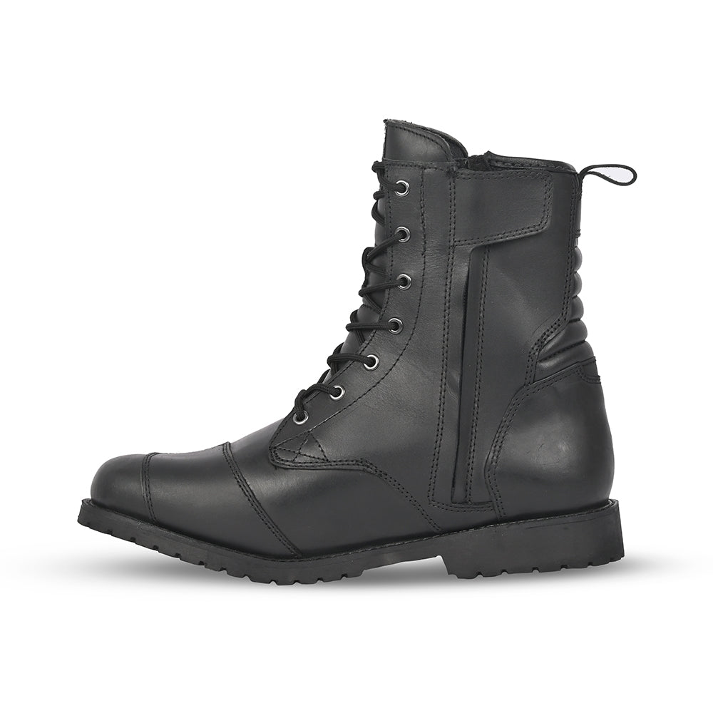 R-TECH ROYAL WP Moto Couro Botas Preto - Imagem do lado esquerdo de Boots