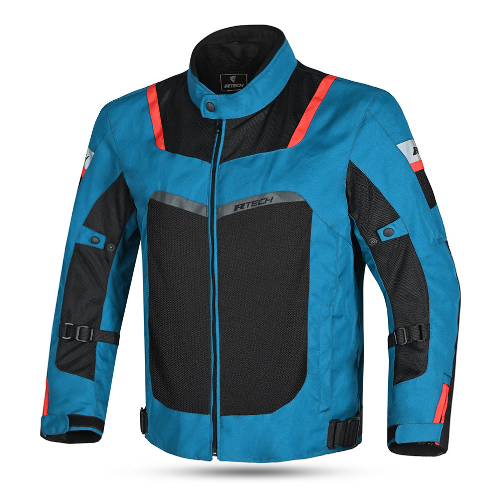 R-TECH SPIRAL MESH Moto Casacos Azul Claro Preto Vermelho- Imagem frontal da Casacos 