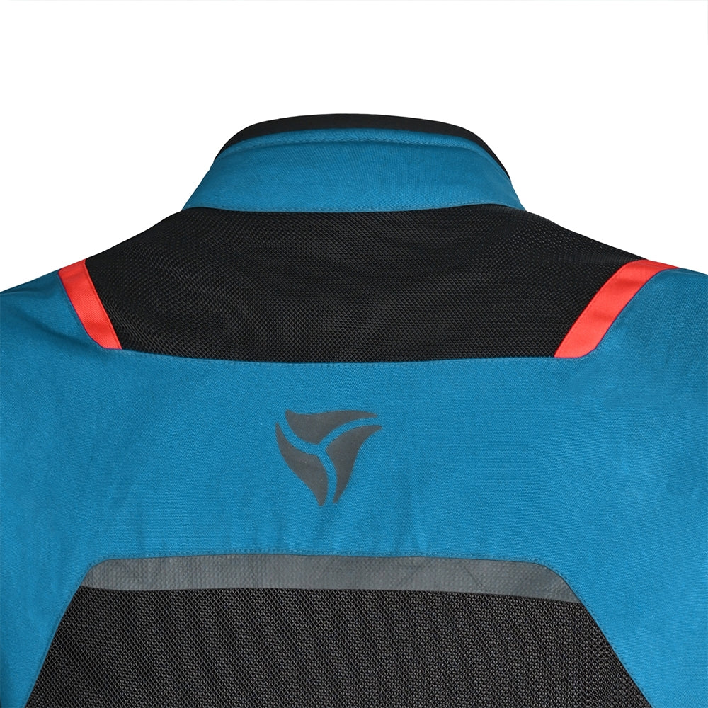R-TECH SPIRAL MESH Moto Casacos Azul Claro Preto Vermelho - Imagem parte superior costas Casacos