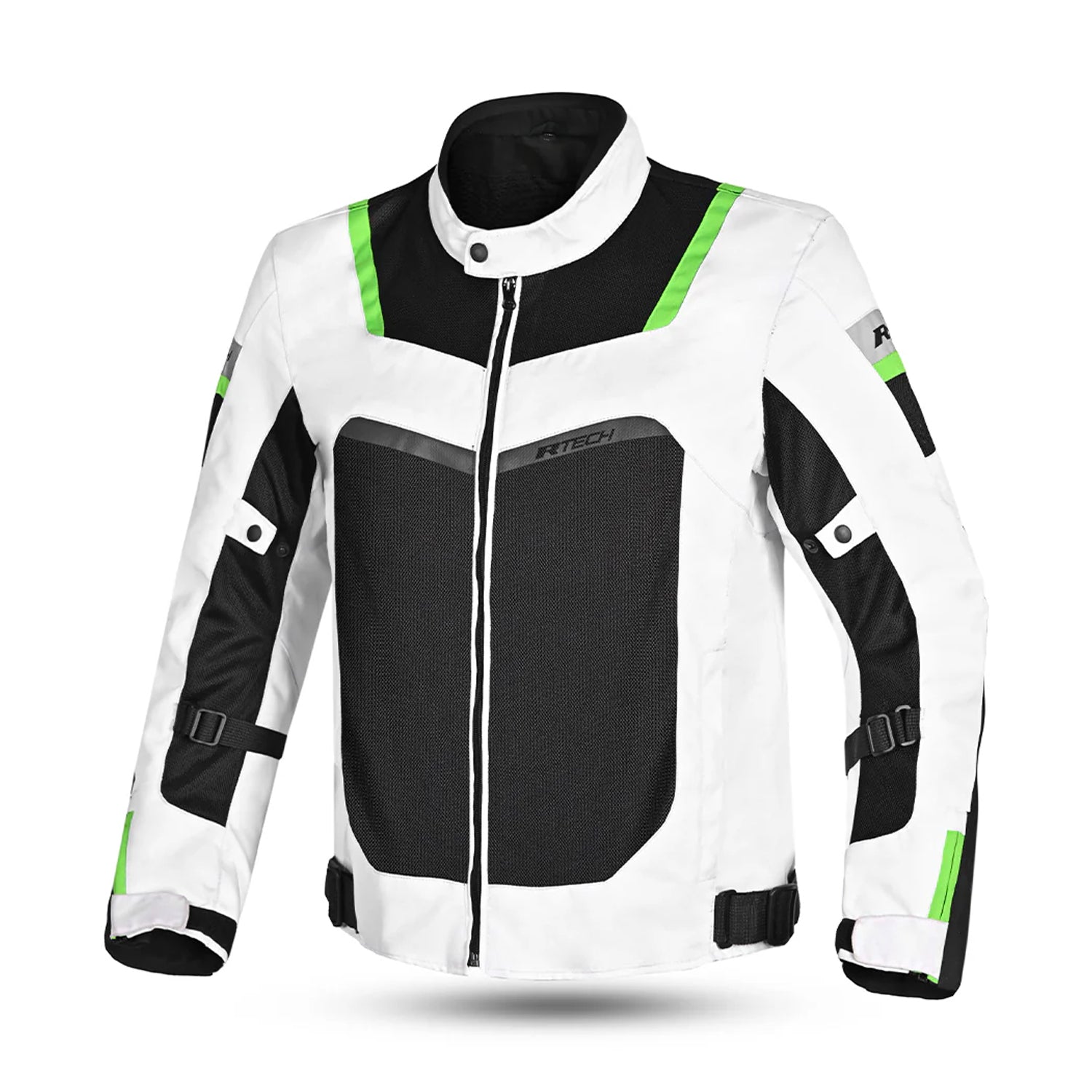 R-TECH SPIRAL MESH Casacos De Moto Textil Branco Preto Verde – 1 – Maximomoto PT