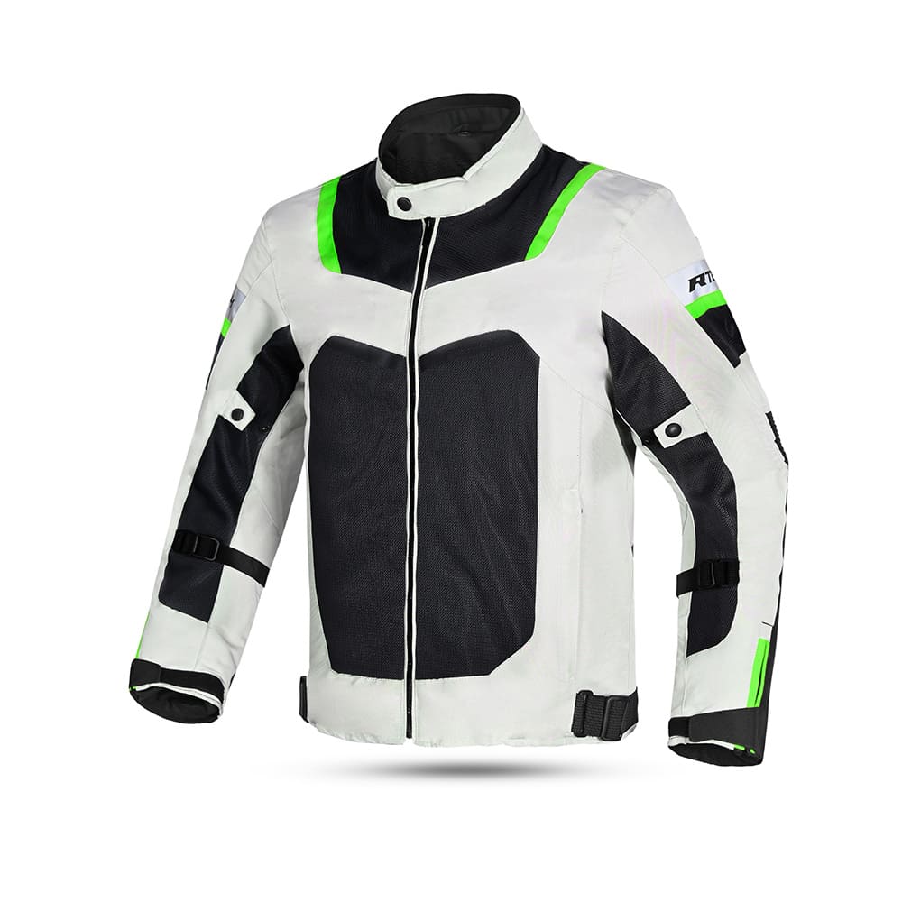 R-TECH SPIRAL MESH Moto Casacos Cinza Frio Preto Verde - Imagem frontal da Casacos 