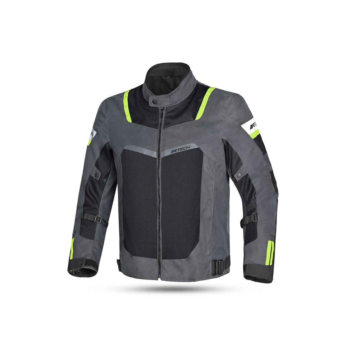 R-TECH SPIRAL MESH Moto Casacos Cinza Preto Amarelo Fluorescente- Imagem frontal da Casacos 