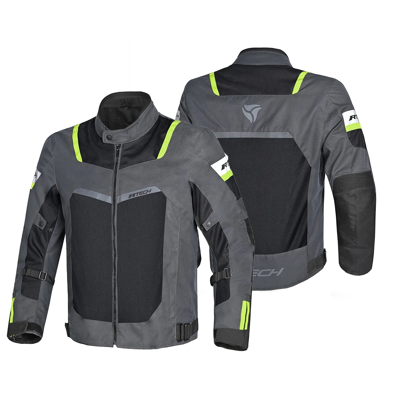 R-TECH SPIRAL MESH Casacos De Moto Textil Preto Antracite Amarelo Fluor – 2 – Maximomoto PT