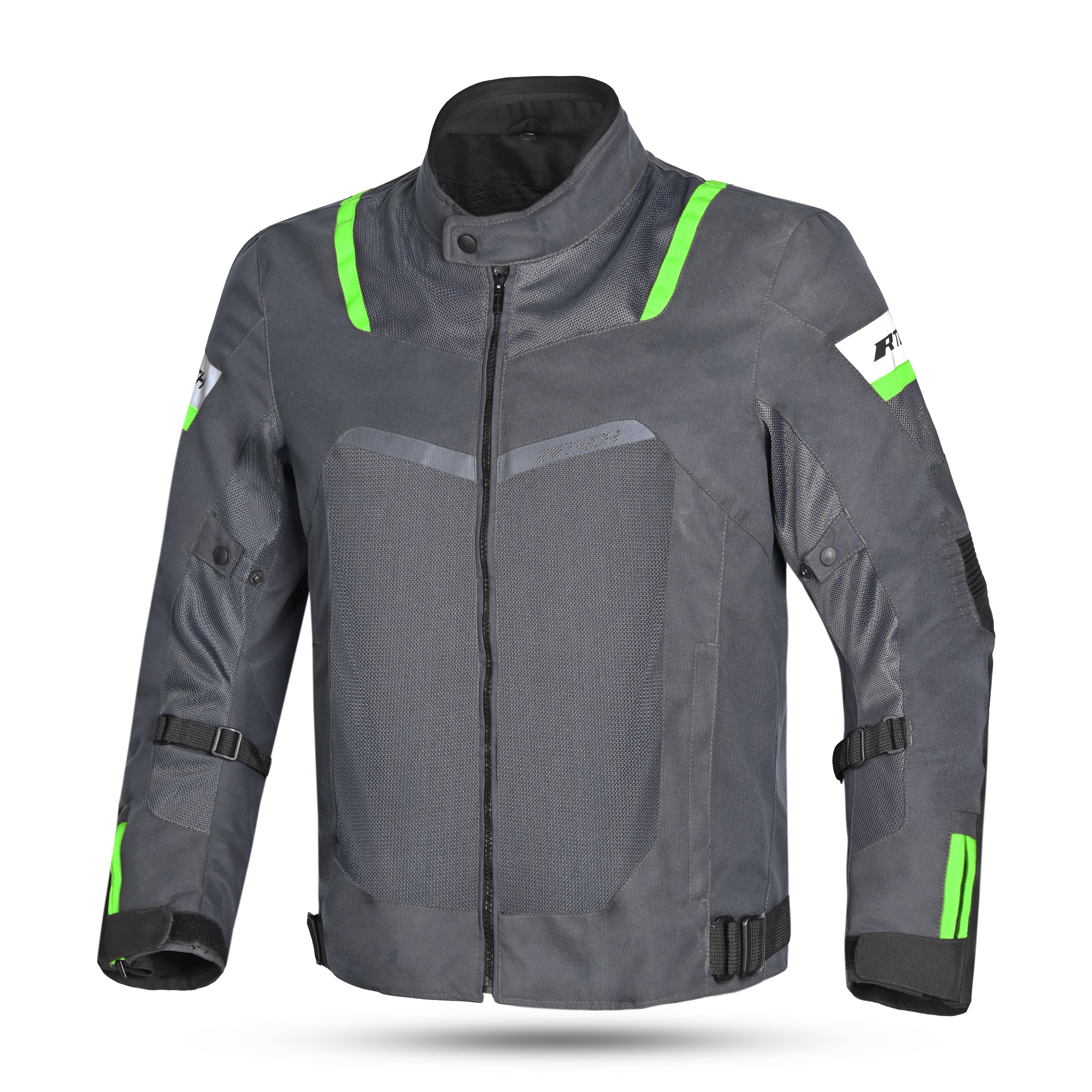 R-TECH SPIRAL MESH Motorcycle Jackets Green Grey Anthracite – 1 – Maximomoto PT
