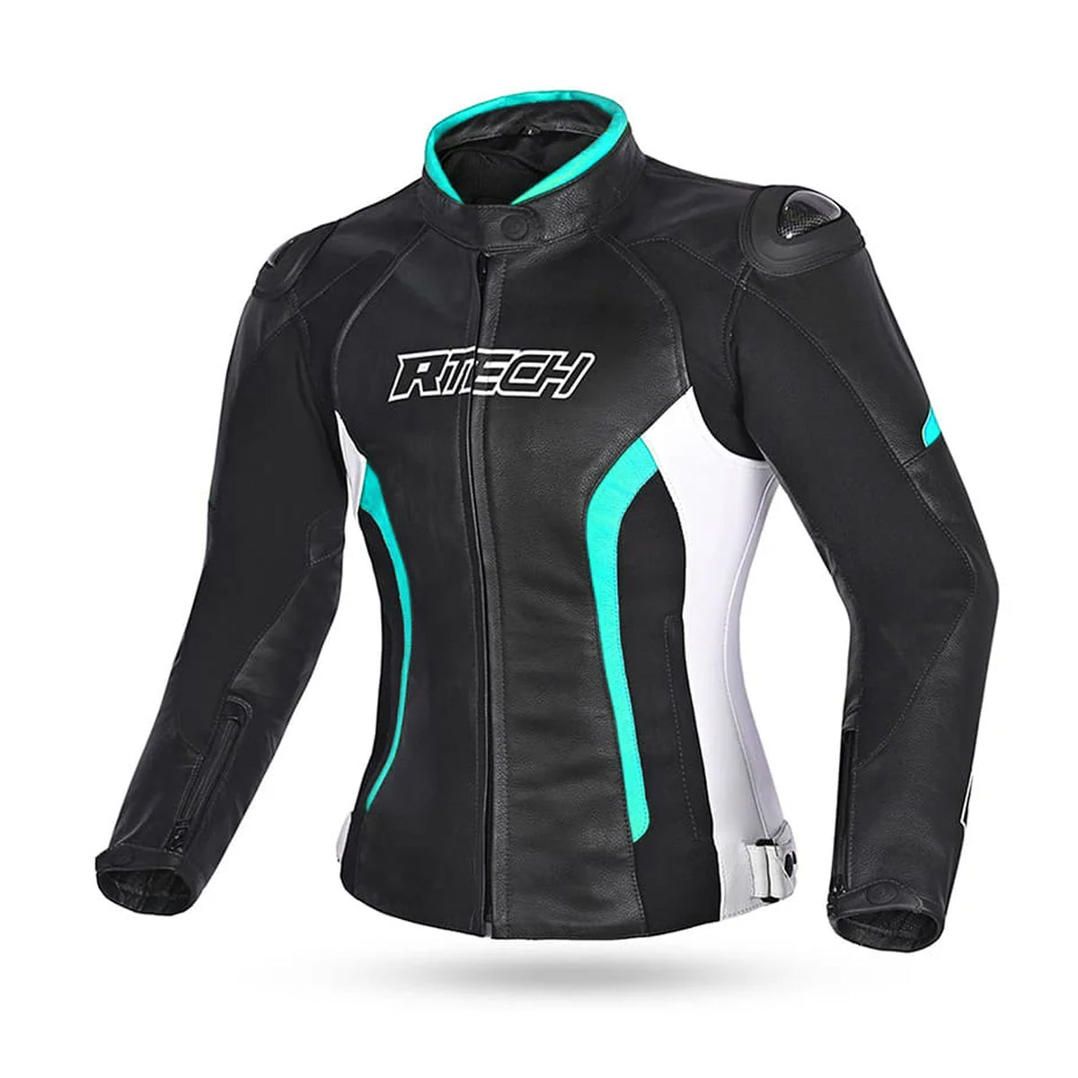R-TECH TOM RIDER Women's Motorcycle Jackets Black White Turquoise