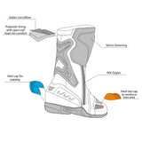 R-TECH TORNADO 2.0 Moto Couro Botas Preto Cinza Amarelo - Imagem vetorial 1 de botas