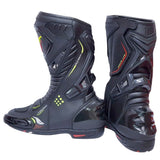 R-TECH TORNADO WP Moto Couro Botas Preto- Imagem dupla de botas