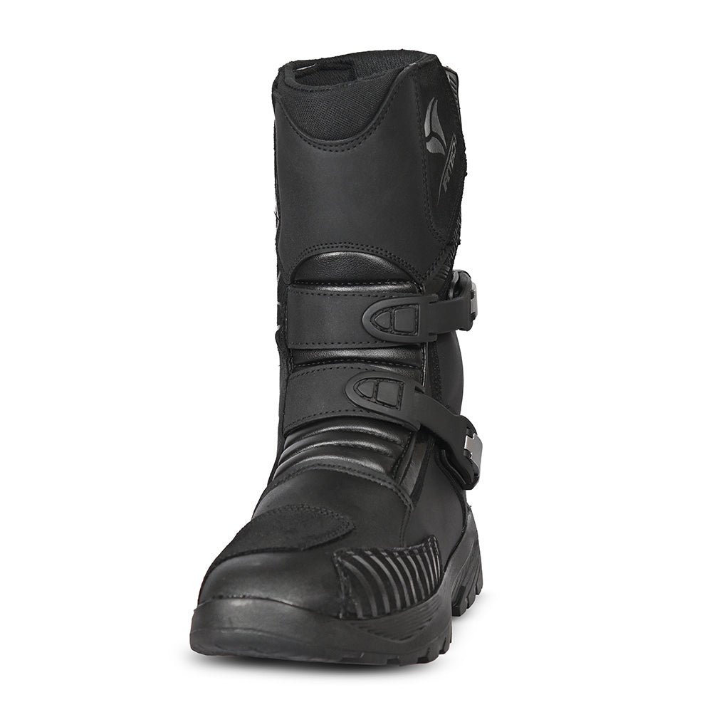 R-TECH TRAVELER WP Moto Couro Botas Preto - Imagem frontal da Boots