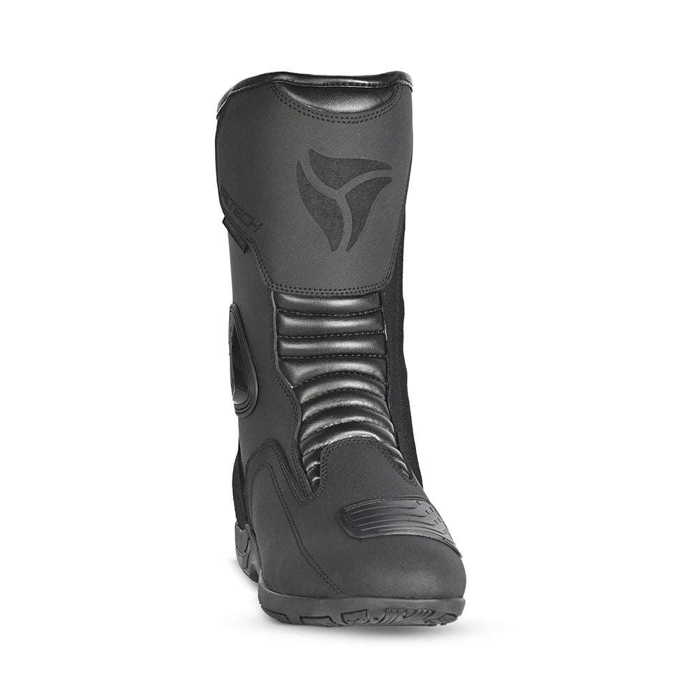 R-TECH TROJAN LUNAR Moto Couro Botas Preto - Imagem frontal da Boots