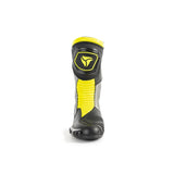 R-Tech Performer Moto Couro Homem Botas Preto Fluorescente Amarelo