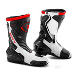 R-TECH TORNADO 2.0 WP Botas De Moto Couro Preto Branco Vermelho