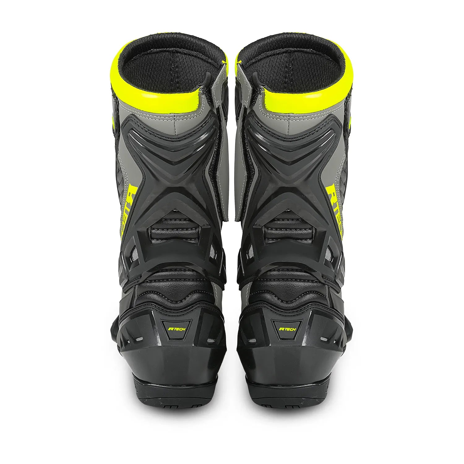 R-TECH TORNADO 2.0 Botas De Couro Cinza Preto Amarillo Fluo – 5 – Maximomoto PT