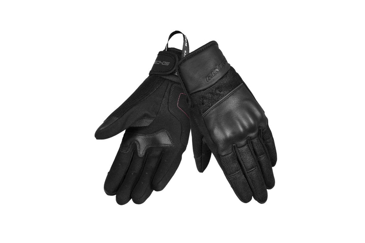 SEVENTY SD-C38 Icon, negro Guante de cuero para motocicleta mujer