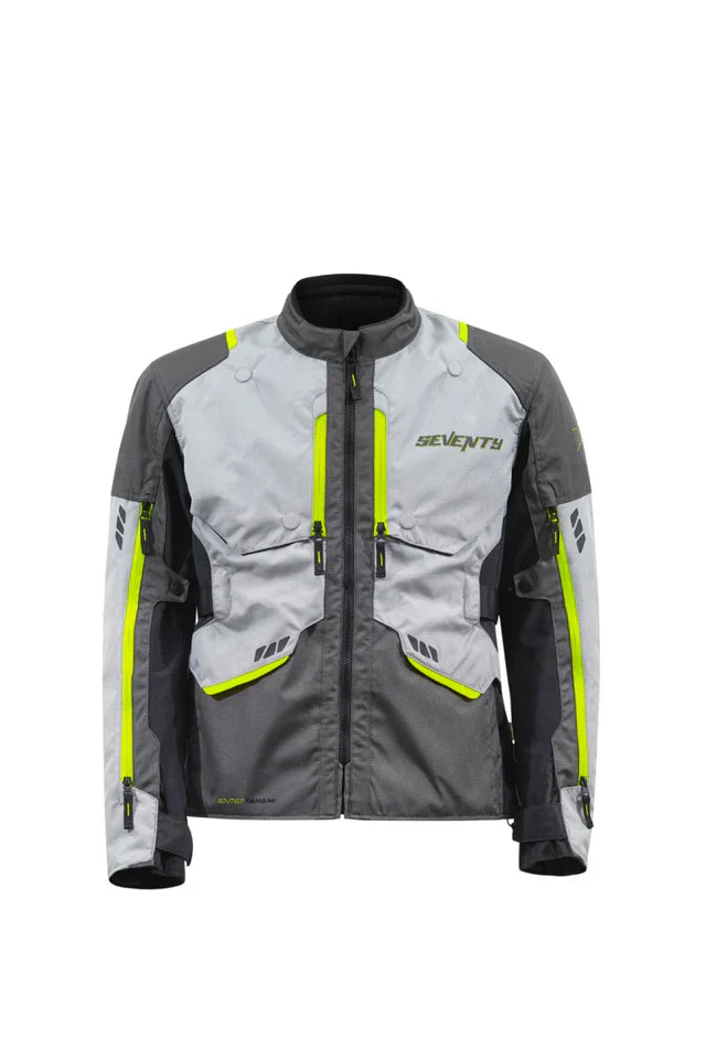 SEVENTY SD-JT67 TANAMI Men's Motorcycle Jackets Black Gray Fluorescent Yellow – 1 – Maximomoto PT