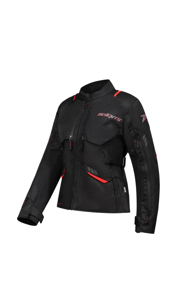 SEVENTY SD-JT69 Women's Motorcycle Jackets Black Red – 3 – Maximomoto PT
