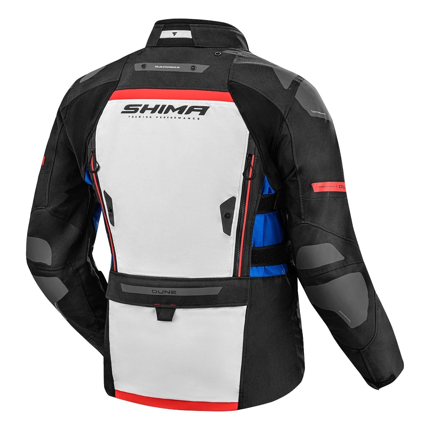 SHIMA DUNE CHAQUETA TEXTIL DE MOTOCICLETA HOMBRE NEGRO BLANCO AZUL – 2 – Maximomoto PT