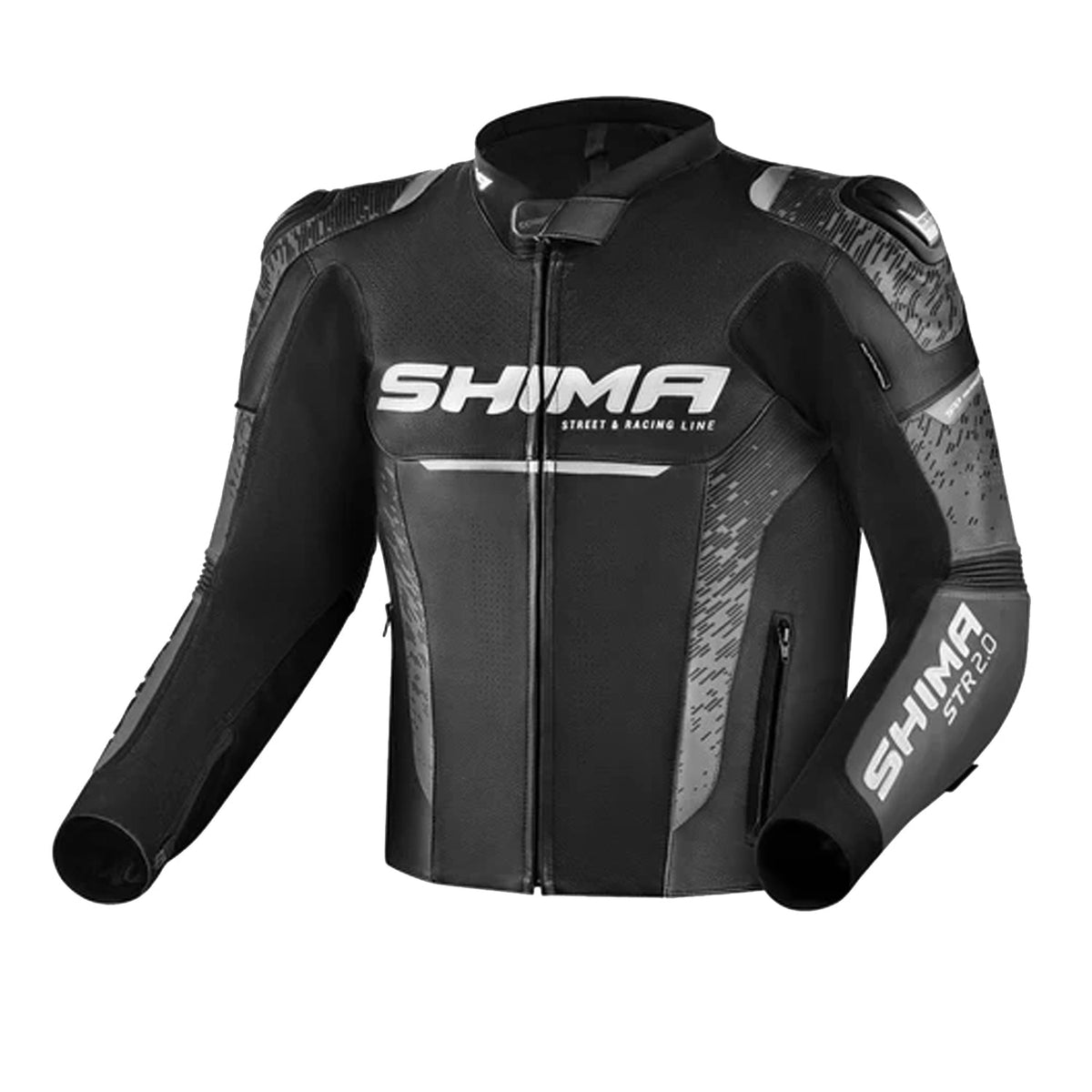 SHIMA STR 2.0 CHAQUETA DE MOTO HOMBRE PIEL NEGRO
