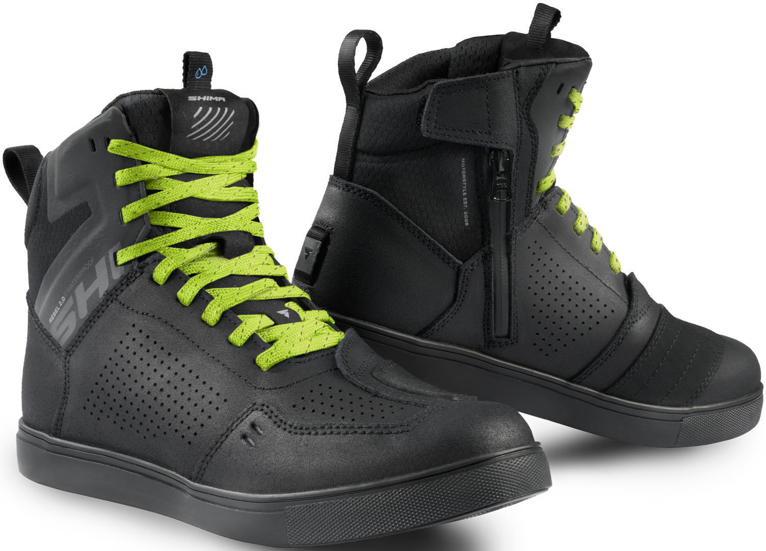 SHIMA REBEL 2.0 WP HOMEM MOTOCICLETA BOTAS PRETAS