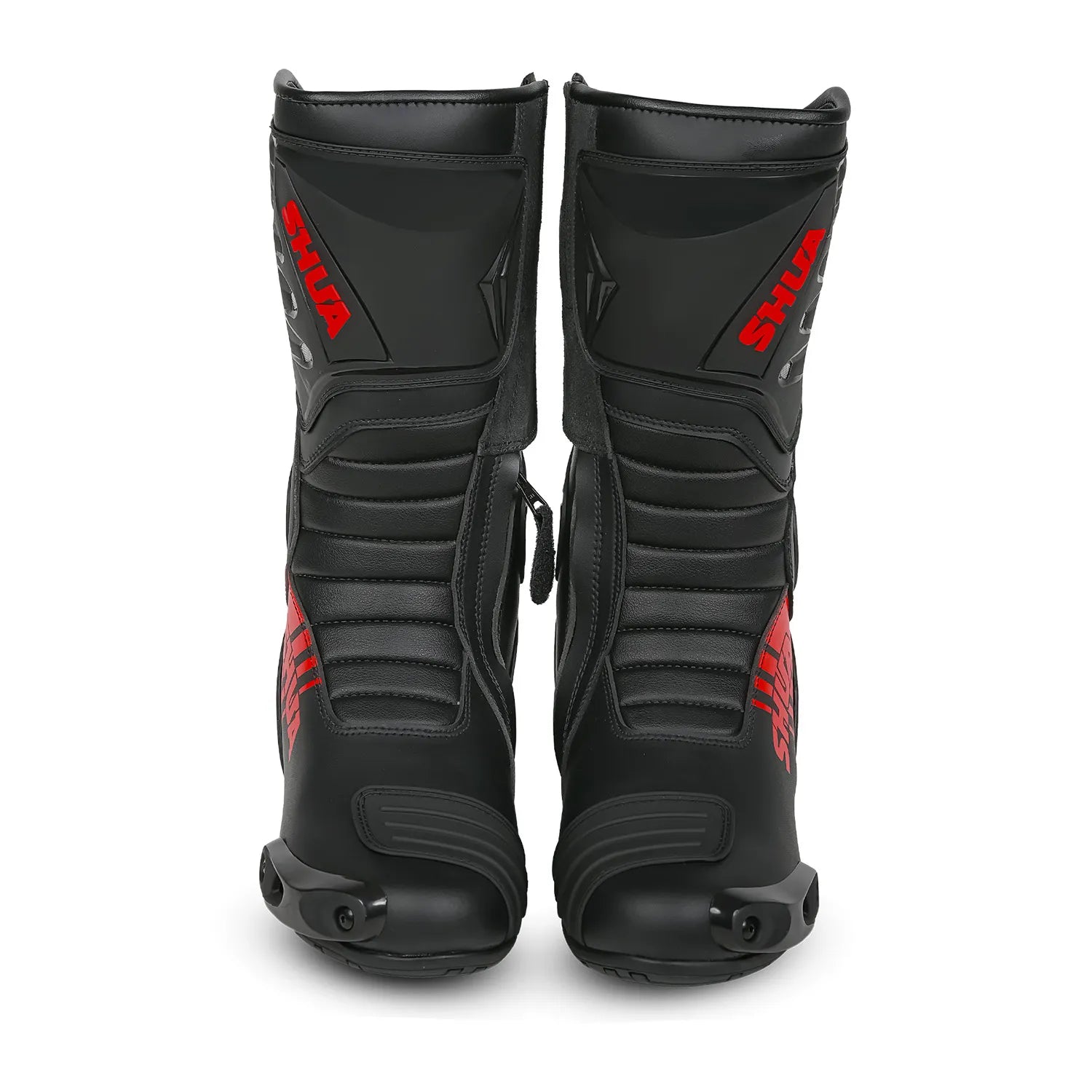 SHUA SUPER TECH Motorcycle Boots, Black and Red Leather – 5 – Maximomoto PT