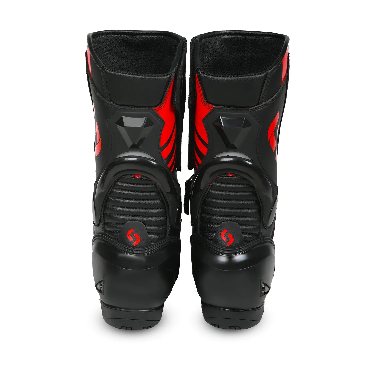 SHUA SUPER TECH Motorcycle Boots, Black and Red Leather – 6 – Maximomoto PT