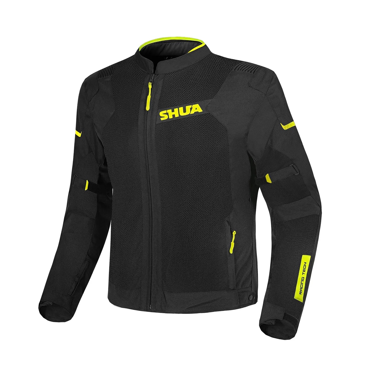 SHUA GRAVITY MESH 2.0 HOMEM CASACOS DE MOTO PRETO AMARILLO FLOU – 1 – Maximomoto PT